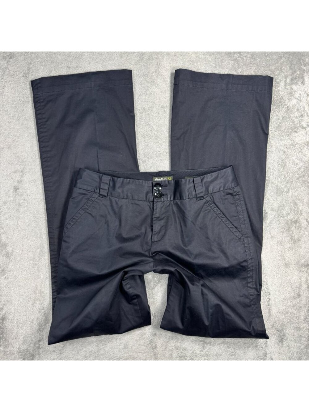2000s Office Siren Eddie Bauer Black Mid Rise Bootcut Wide Leg Pants Womens 6T